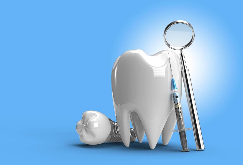 dental implant with some dental tools